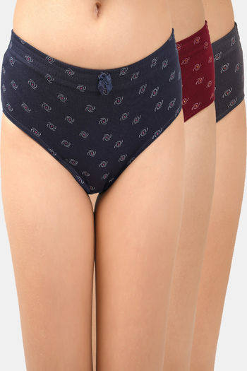 Buy Lady Lyka Medium Rise Full Coverage Hipster Panty (Pack of 3) - Multicolor